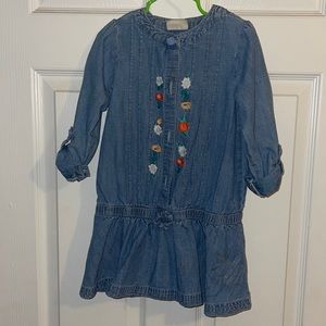 Denim Drop-waist Denim Dress